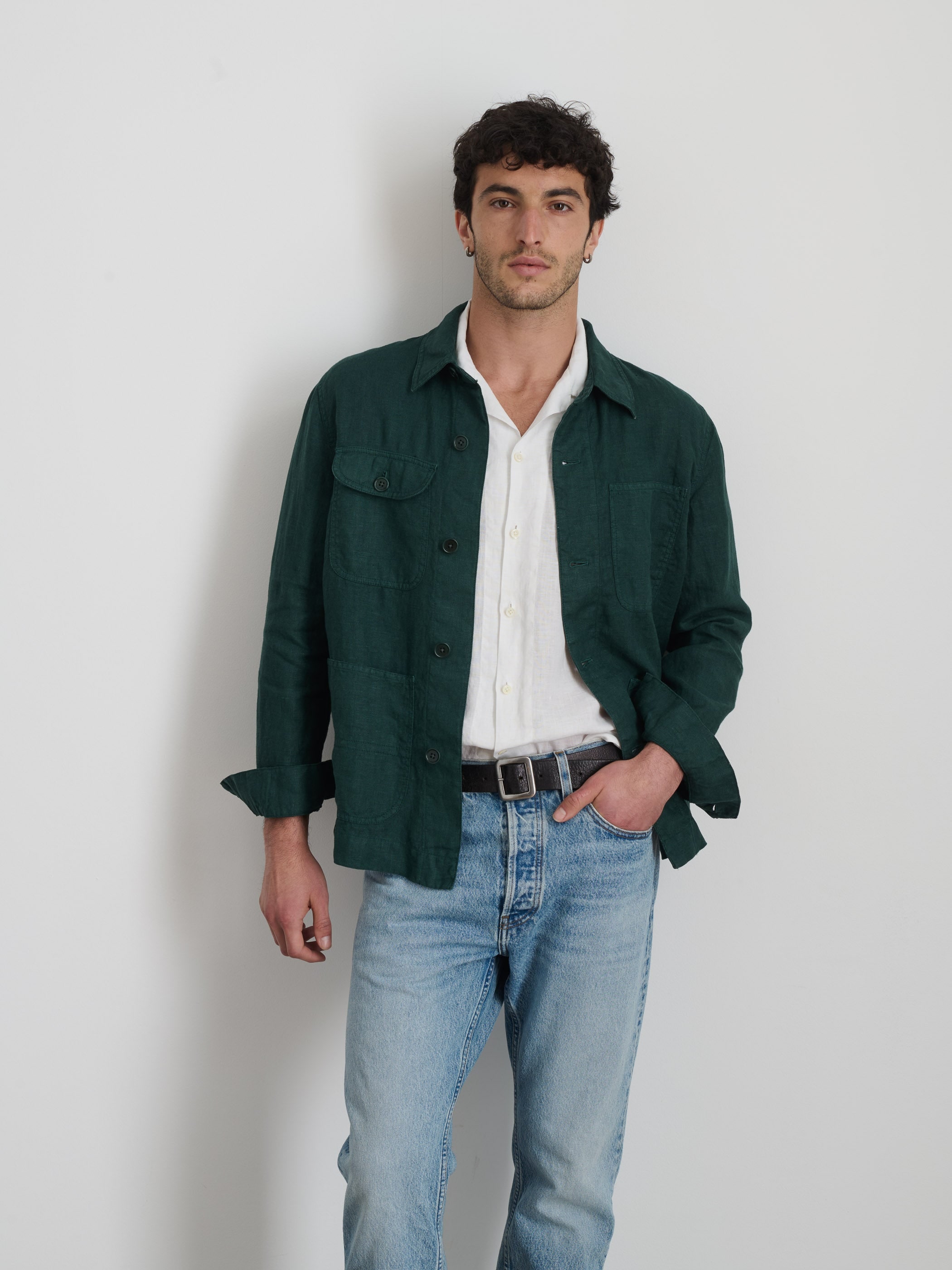 Alex Mill — Garment Dyed Work Jacket in Linen — view 5