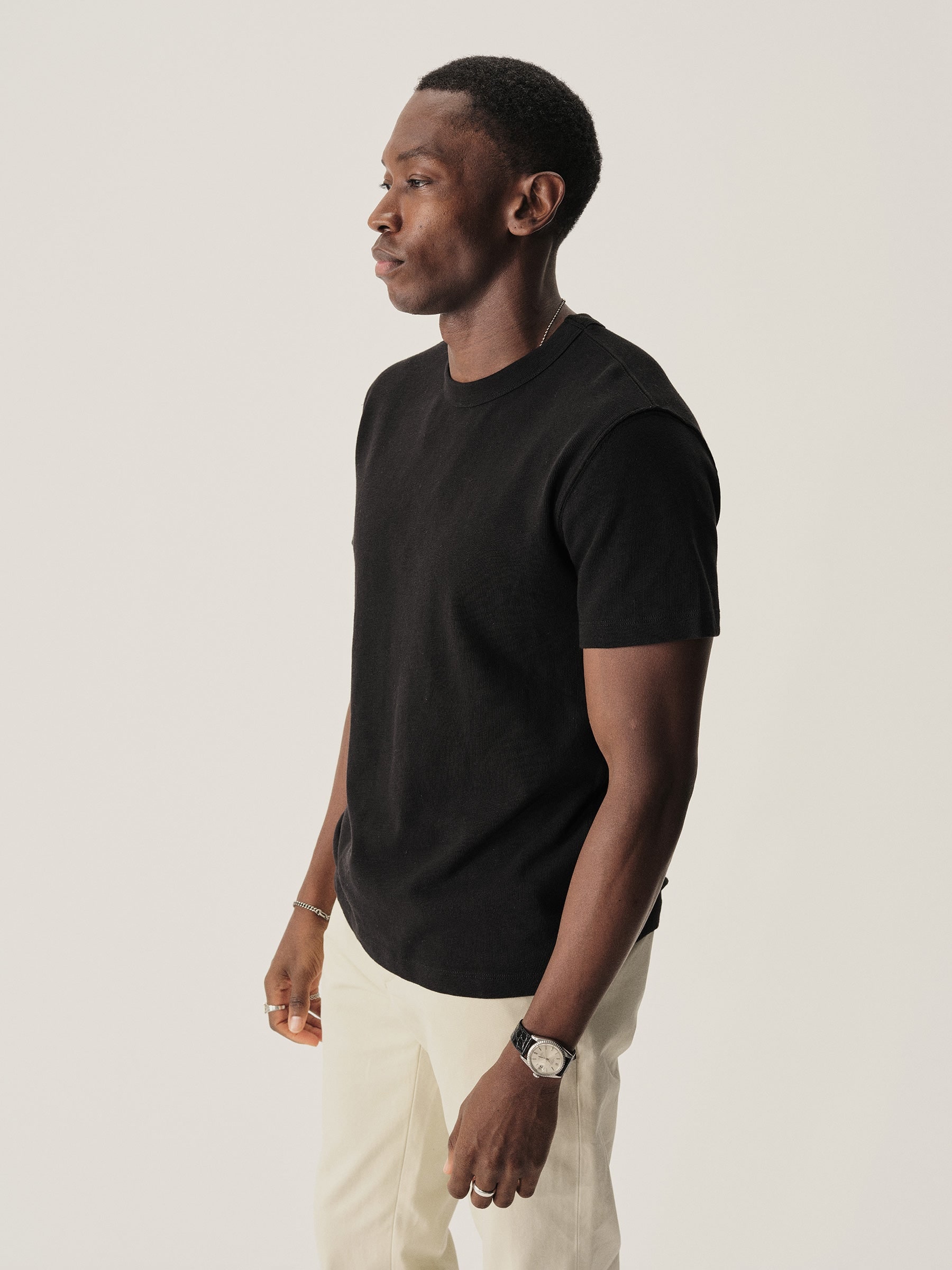 Buck Mason — Black Field-Spec Cotton Heavy Tee — view 4