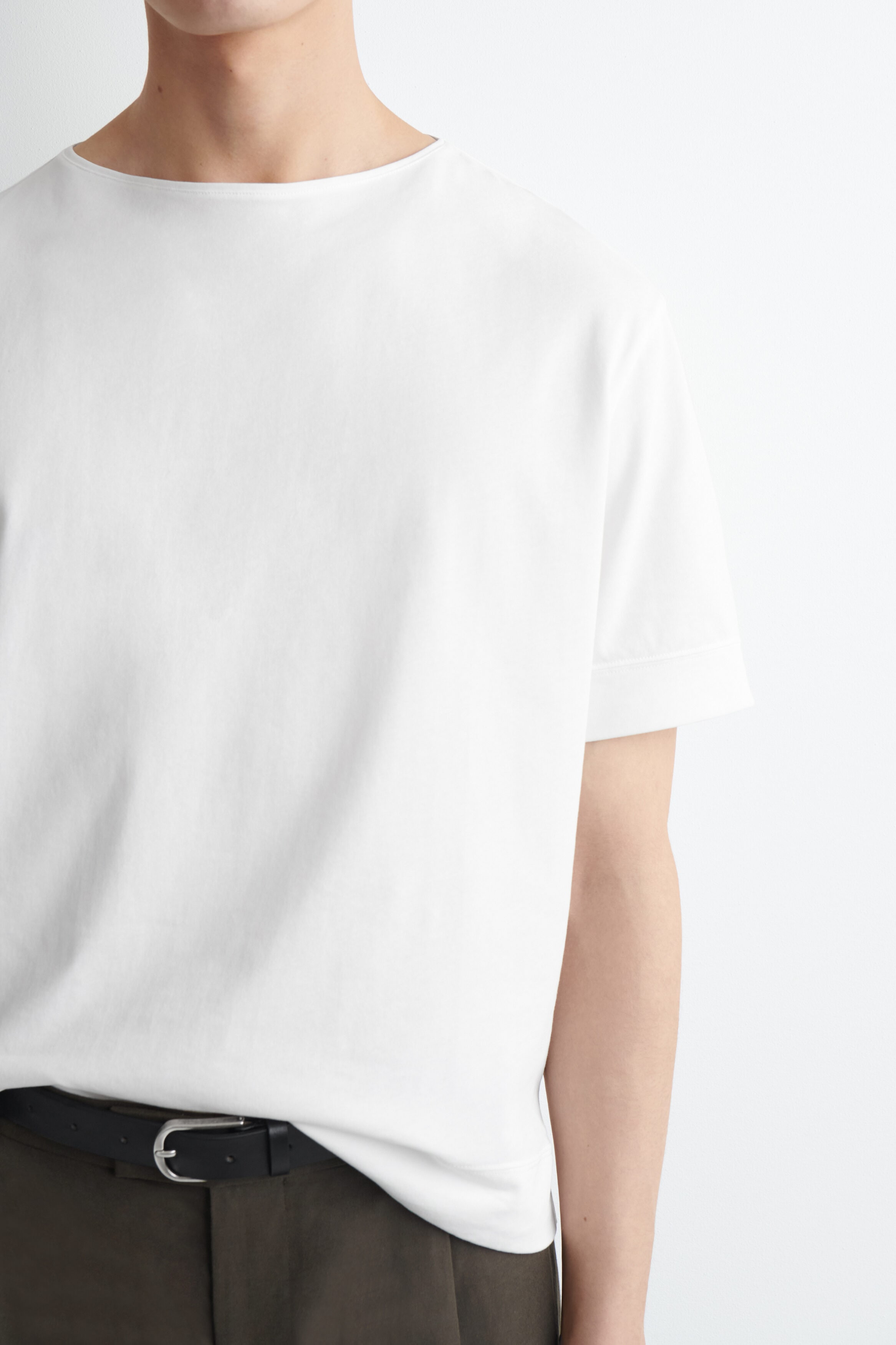 COS — Boat-Neck Cotton T-Shirt — view 4