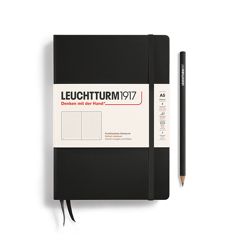 Leuchtturm1917 — Medium (A5) Hardcover Notebook - Dotted, Black