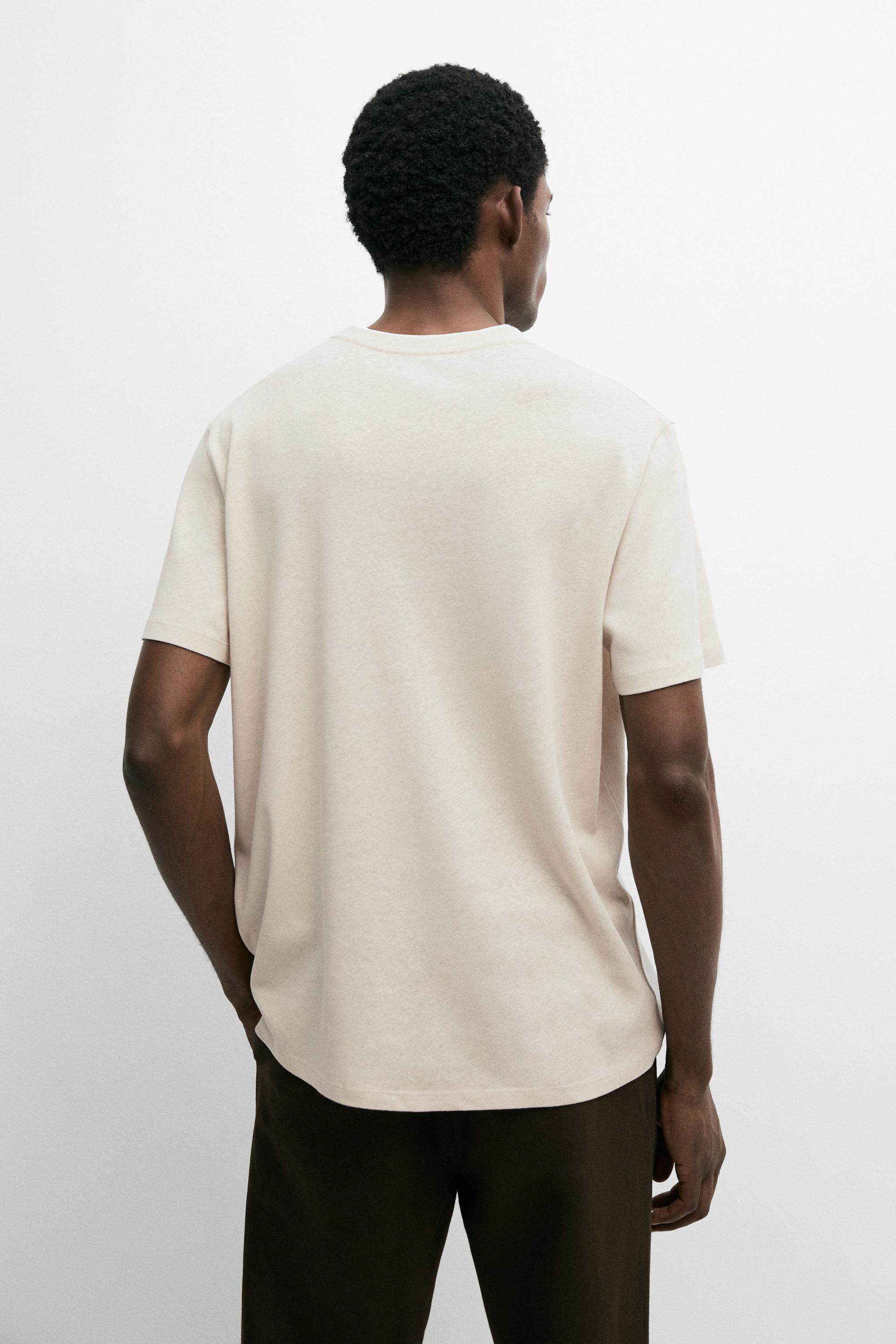 Massimo Dutti — Linen-Cotton Double-Collar T-Shirt — view 3