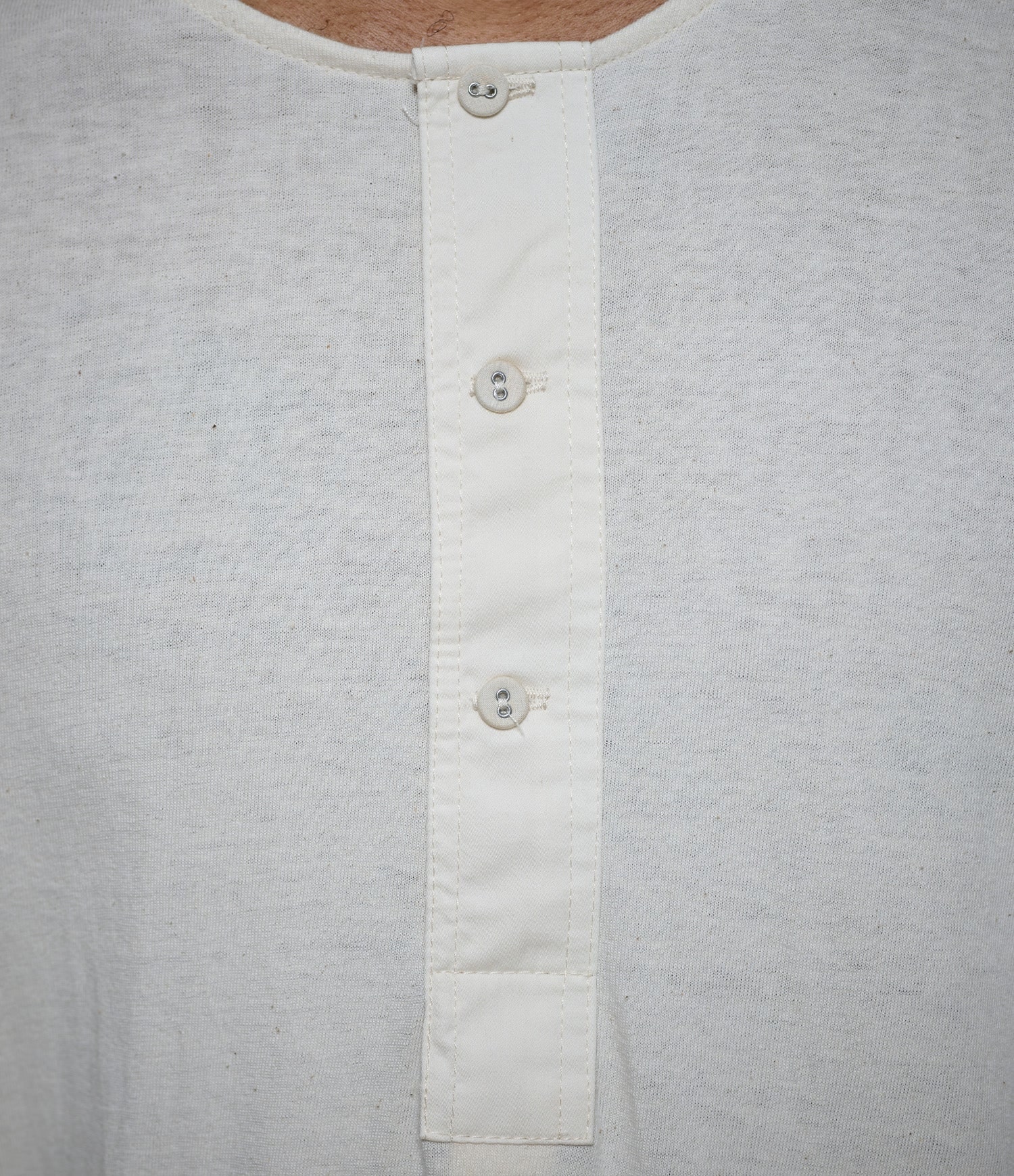 Merz b. Schwanen — 102 Loopwheeled Maco-Imit Long Sleeve Henley — view 3