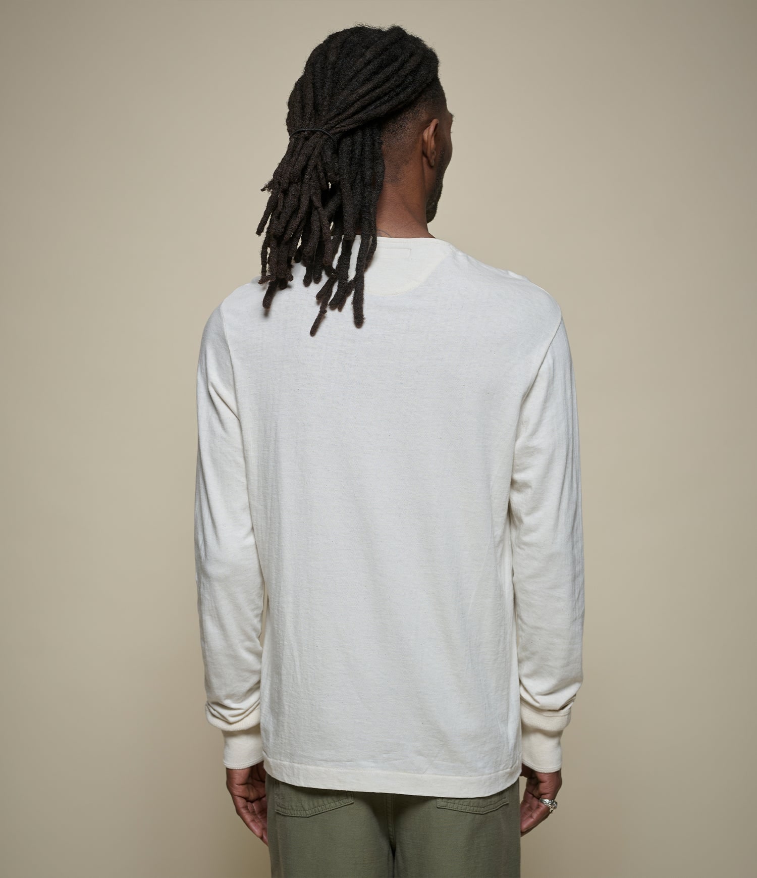 Merz b. Schwanen — 102 Loopwheeled Maco-Imit Long Sleeve Henley — view 4