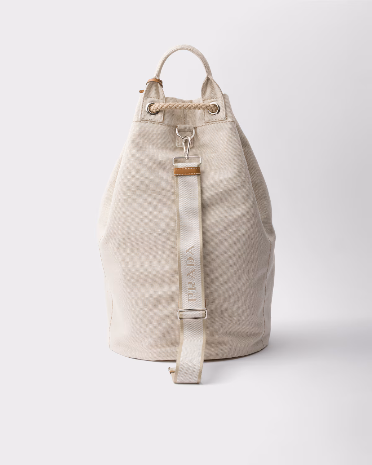 Prada — Linen-Blend Drawstring Duffel — view 4